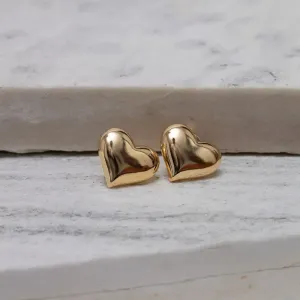 BRINCO CORAÇÃO LISO M BANHO OURO 18K