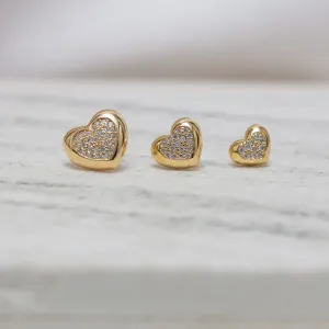 BRINCO CORAÇÃO P COM ZIRCÔNIAS BANHO OURO 18K