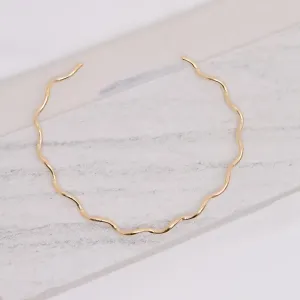 COLAR ARO ONDULADO GROSSO BANHO OURO 18K