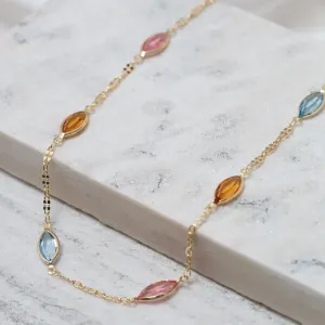 CHOKER PEDRAS GRANDES COLORIDAS BANHO OURO 18K