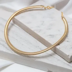 COLAR ARO DE MALHA LISO BANHO OURO 18K