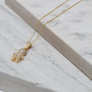 COLAR FILHOS MENINO CRAVEJADO COM ZIRCÔNIAS BANHO OURO 18K