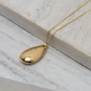 COLAR GOTA LISA ABAULADA BANHO OURO 18K