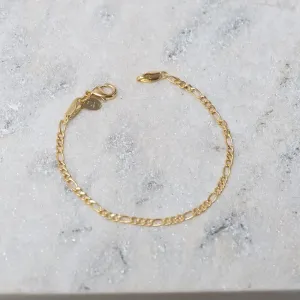 PULSEIRA INFANTIL MASCULINA TRÊS ELOS BANHO OURO 18K