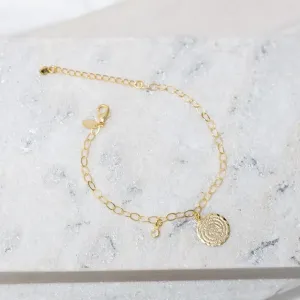 PULSEIRA PAI NOSSO COM PEDRA CRISTAL BANHO OURO 18K