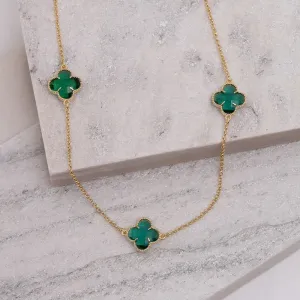 CHOKER VIRGINIA PEDRA VERDE ESMERALDA BANHO OURO 18K