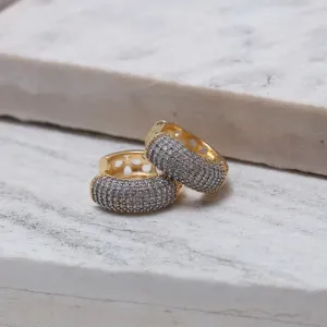 BRINCO ARGOLA G COM CANETA RÓDIO BRANCO BANHO OURO 18K