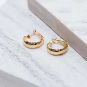 BRINCO ARGOLA MÉDIA LISA LARGA BANHO OURO 18K