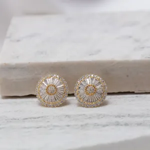 BRINCO PIZZA CRAVEJADO COM ZIRCÔNIAS CRISTAIS BANHO OURO18K