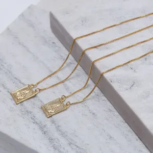 COLAR ESCAPULÁRIO SAGRADO CORAÇÃO DE JESUS BANHO OURO 18K