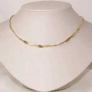 COLAR FITA TRANÇADA BANHO OURO 18K