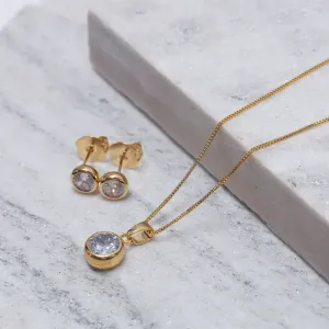 CONJUNTO PONTO DE LUZ M BANHO OURO 18K