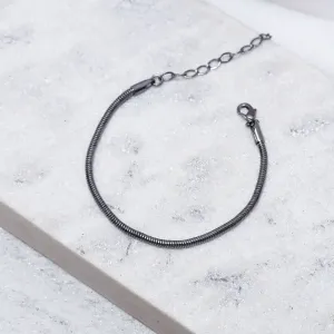 PULSEIRA RABO DE RATO PP BANHO RÓDIO NEGRO