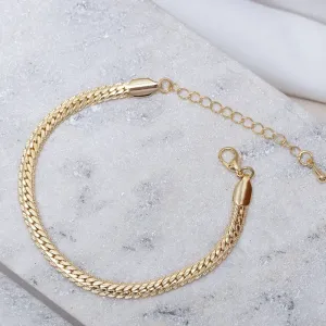 PULSEIRA MALHA TRANÇADA BANHO OURO 18K