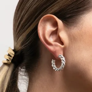 BRINCO ARGOLA TORCIDA BANHO PRATA