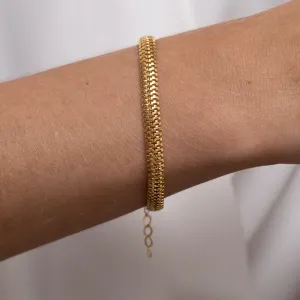 PULSEIRA TRATORADA M BANHO OURO 18K