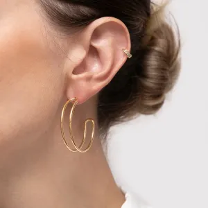BRINCO ARGOLA DUPLA BANHO OURO 18K