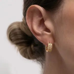 BRINCO ARGOLA RETA CRAVEJADA G BANHO OURO 18K