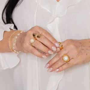 PULSEIRA PÉROLAS COM FIO RIVIERA BANHO OURO 18K
