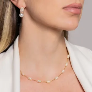 COLAR PÉROLAS MINIMALISTA BANHO OURO 18K