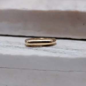 ANEL AMOR DE MÃE LISO ABAULADO BANHO OURO 18K