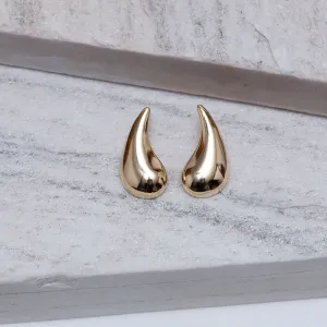 BRINCO GOTA LISA M BANHO OURO 18K