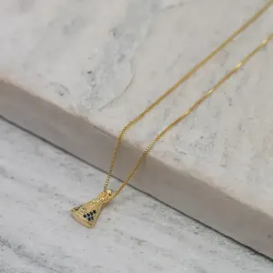 COLAR NOSSA SENHORA P COM ZIRCÔNIAS AZUL BANHO OURO 18K