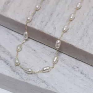 COLAR PÉROLAS MINIMALISTA BANHO OURO 18K