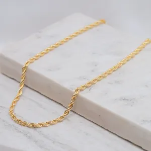 CORRENTE CABO DE AÇO M 4MM BANHO OURO 18K