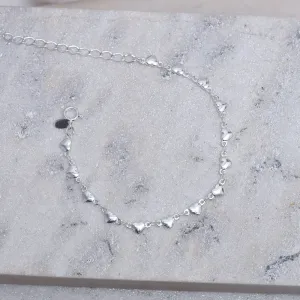 PULSEIRA CORAÇÃO PP ABAULADOS BANHO PRATA