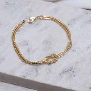 PULSEIRA FIO ALEMÃO COM NÓ BANHO OURO 18K