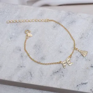 PULSEIRA NOSSA SENHORA E FÉ BANHO OURO 18K