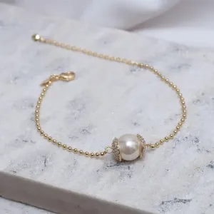 PULSEIRA PÉROLA COM ZIRCÔNIAS BANHO OURO 18K