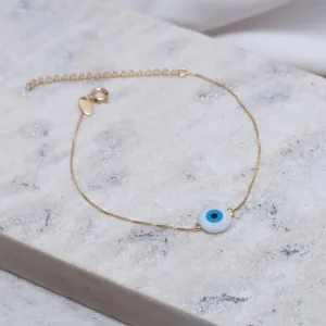 PULSEIRA VENEZIANA FINA COM OLHO GREGO BANHO OURO 18K
