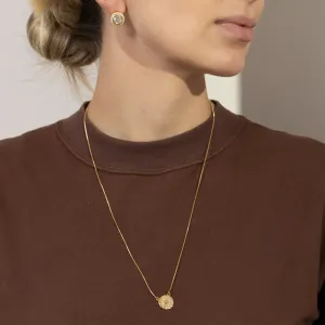 COLAR ESCAPULÁRIO PAI NOSSO REDONDO BANHO OURO 18K