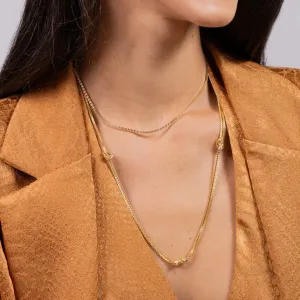 COLAR LONGO TRÊS NÓS BANHO OURO 18K