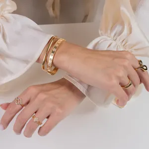 BRACELETE QUADRADO LISO BANHO OURO 18K