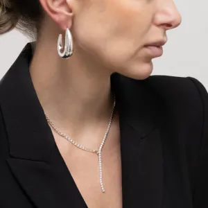 BRINCO ARGOLA GOTA U LISO BANHO PRATA