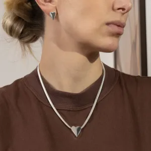 CONJUNTO MALHA ALEMÃ COM CORAÇÃO PRATA BANHO PRATA