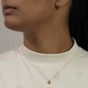 CONJUNTO CORAÇÃO LISO P BANHO OURO 18K