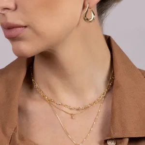 BRINCO CLÁSSICO CRAVEJADO BANHO OURO 18K