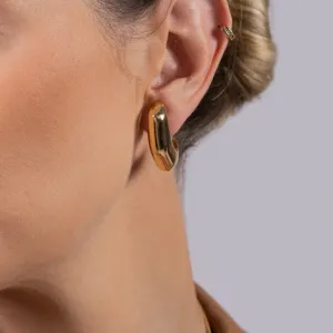 BRINCO EAR CUFF GRANDE LISO BANHO OURO 18K