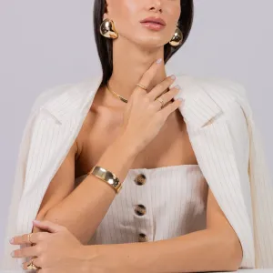 BRACELETE LARGO LISO BANHO OURO 18K