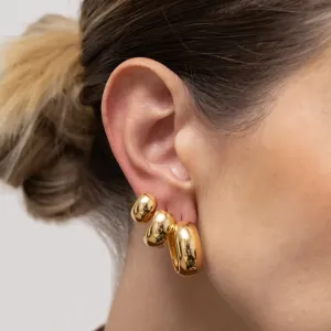 BRINCO ARGOLA M LARGA ABAULADA BANHO OURO 18K