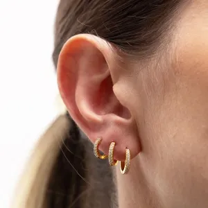 BRINCO ARGOLINHA P CRAVEJADA TRIO BANHO OURO 18K