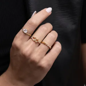 ANEL GOTA CRISTAL DELICADA BANHO OURO 18K