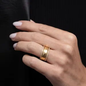 ANEL APARADOR DE ALIANÇA CRAVEJADO BANHO OURO 18K