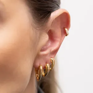 BRINCO ARGOLA P ABAULADA LISA BANHO OURO 18K