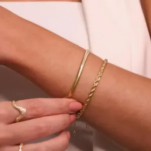PULSEIRA CABO DE AÇO 4MM BANHO OURO 18K