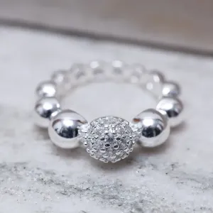 ANEL BOLINHAS LISAS E CRAVEJADA BANHO PRATA